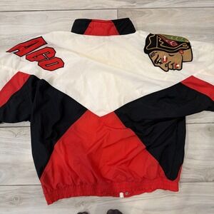 VTG 90's Chicago Blackhawks Apex One Puffer Nylon Jacket SZ XL Red/White/Black